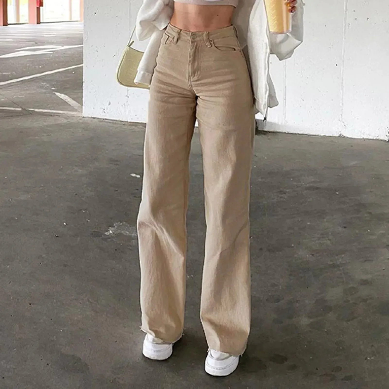 Low Denim Straight Oversize Wide Fashion Women's Vintage Pants
