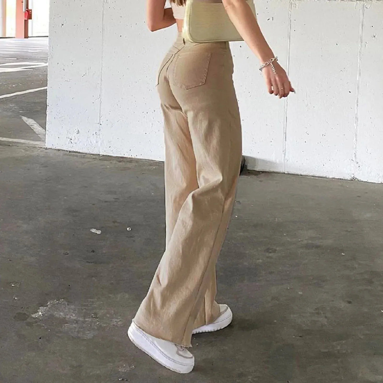 Low Denim Straight Oversize Wide Fashion Women's Vintage Pants