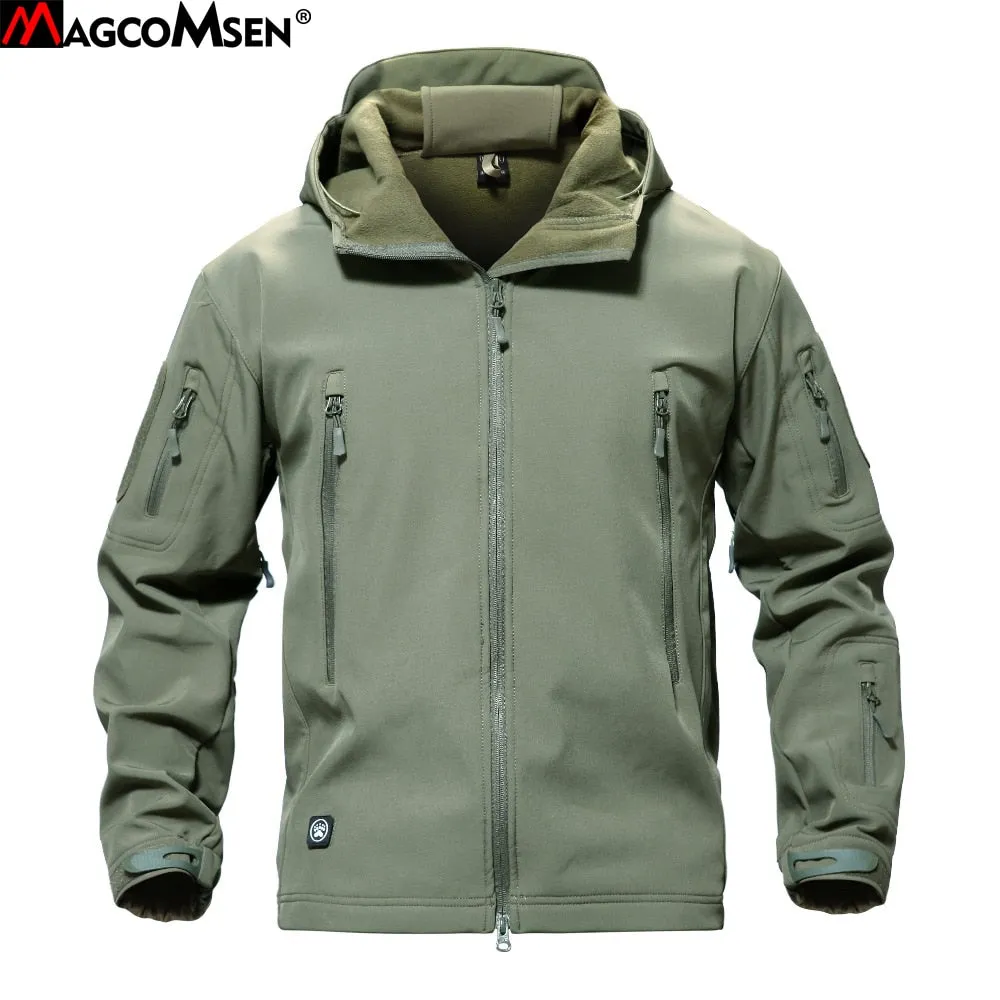 MAGCOMSEN Shark Skin Military Jacket Men Softshell Waterpoof Camo Clothes