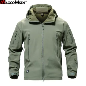 MAGCOMSEN Shark Skin Military Jacket Men Softshell Waterpoof Camo Clothes