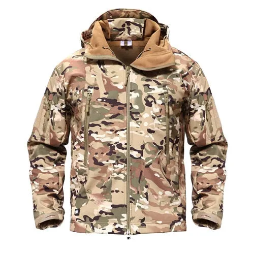 MAGCOMSEN Shark Skin Military Jacket Men Softshell Waterpoof Camo Clothes
