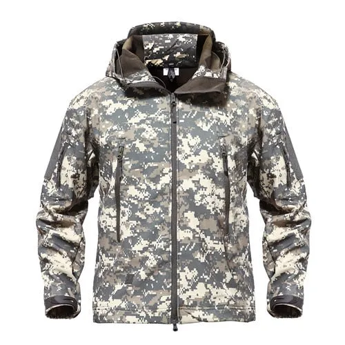 MAGCOMSEN Shark Skin Military Jacket Men Softshell Waterpoof Camo Clothes