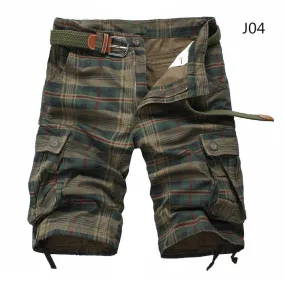 Men Shorts 2021 Fashion Plaid Beach Shorts Mens Casual Camo Camouflage Shorts Military Short Pants Male Bermuda Cargo Overalls