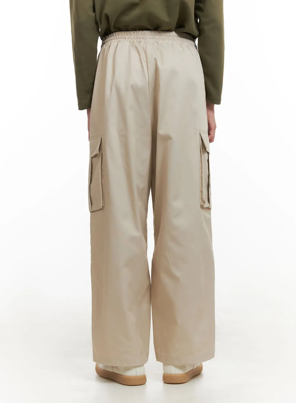 Men's Wide Fit Cargo Pants (Beige) IY402