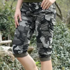 Military Camouflage Slim Fit Knee Length Designer Pants