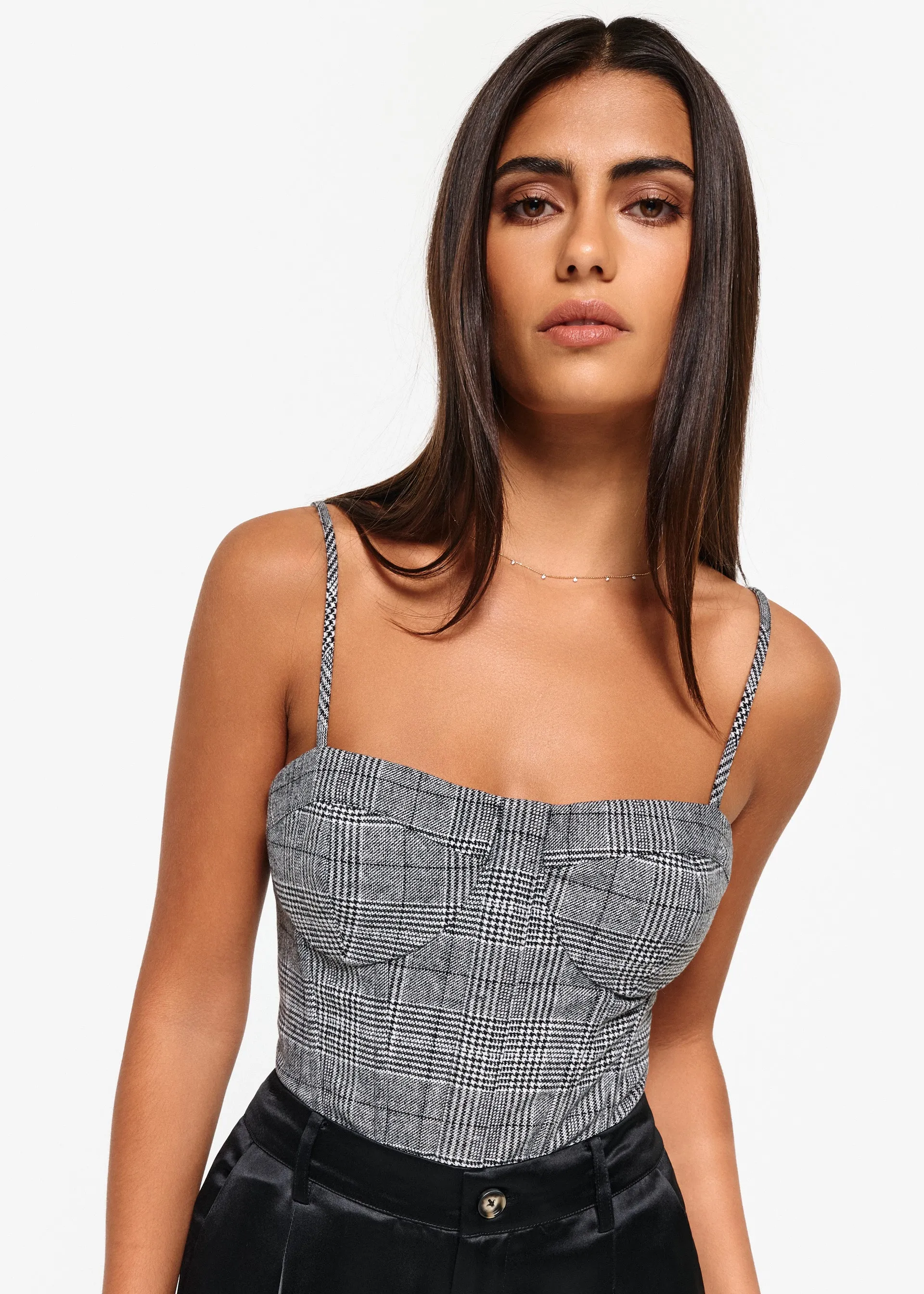 Monet Corset Bodysuit Black/White