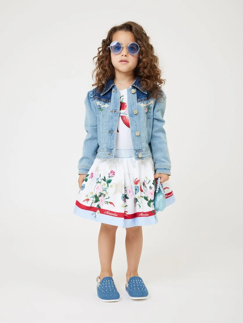 Monnalisa Girls Rodeo Denim Jacket in Blue