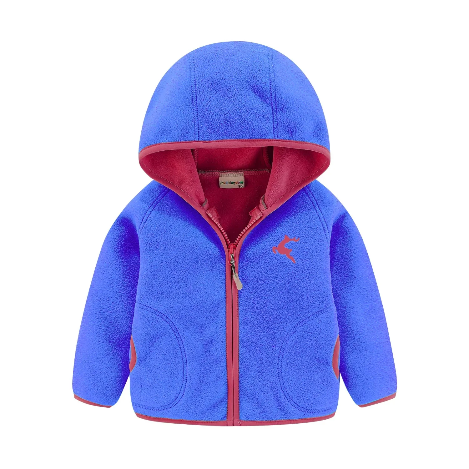 Mudkingdom Autumn Spring Girls Boys Hooded Fleece Jacket Windbreaker Zip up Reindeer Outerwear for Kids Clothes Children's Coat