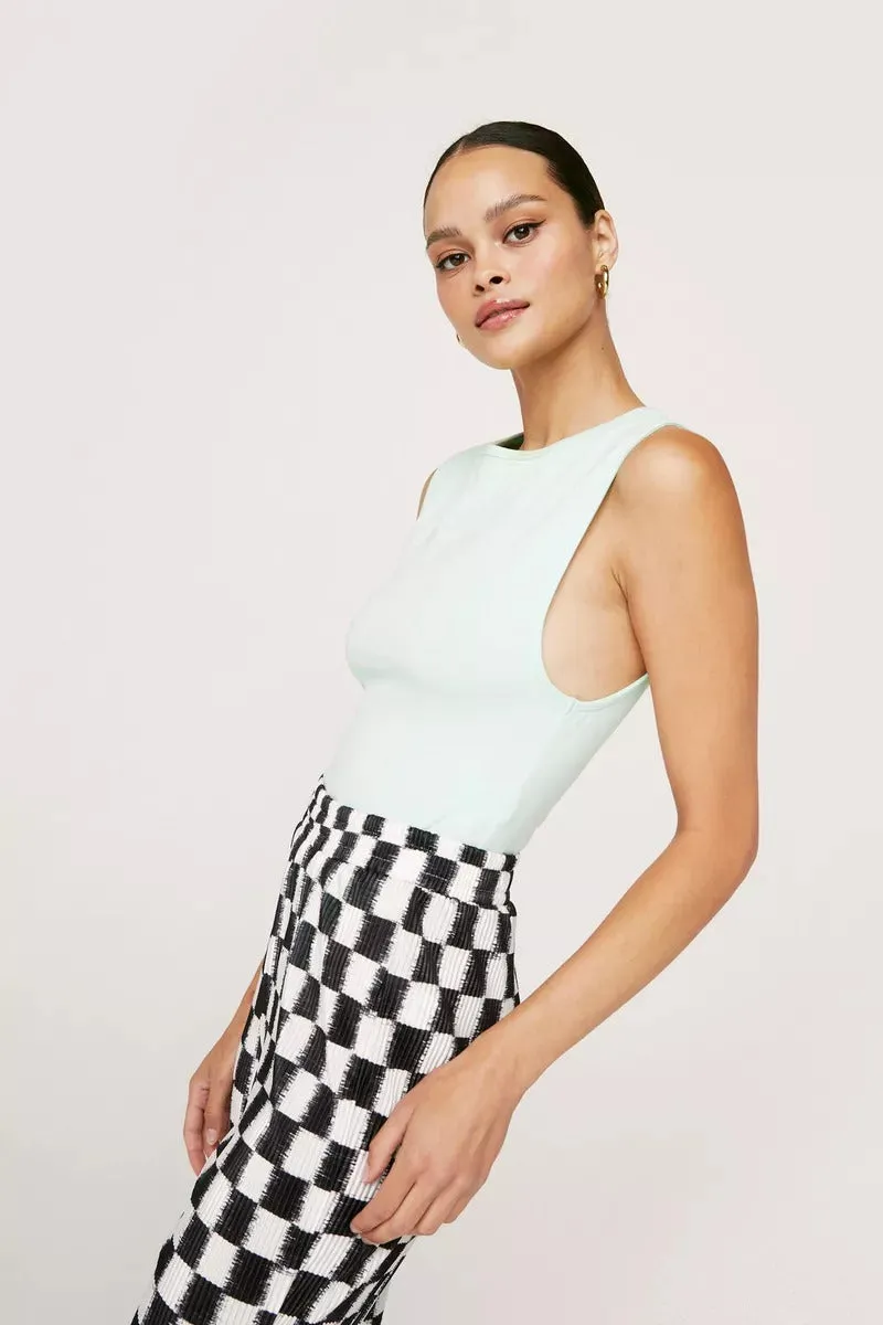 NastyGal Sage Crew Neck Drop Armhole Ladies Bodysuit