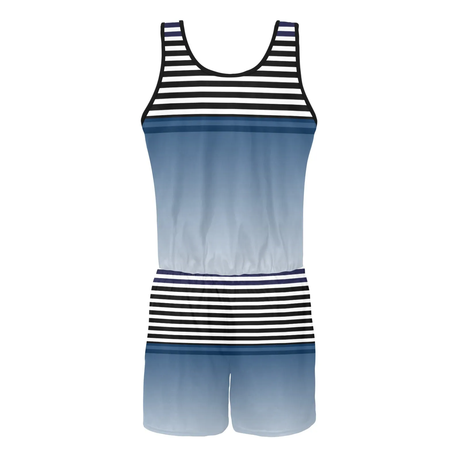 Ombre Striped Vest Romper