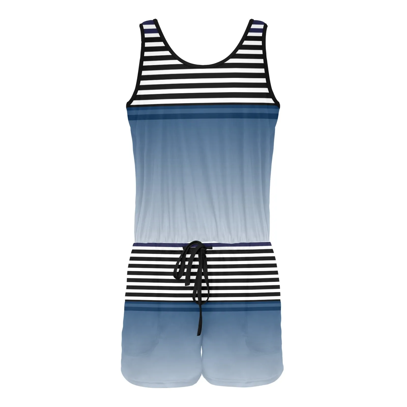 Ombre Striped Vest Romper