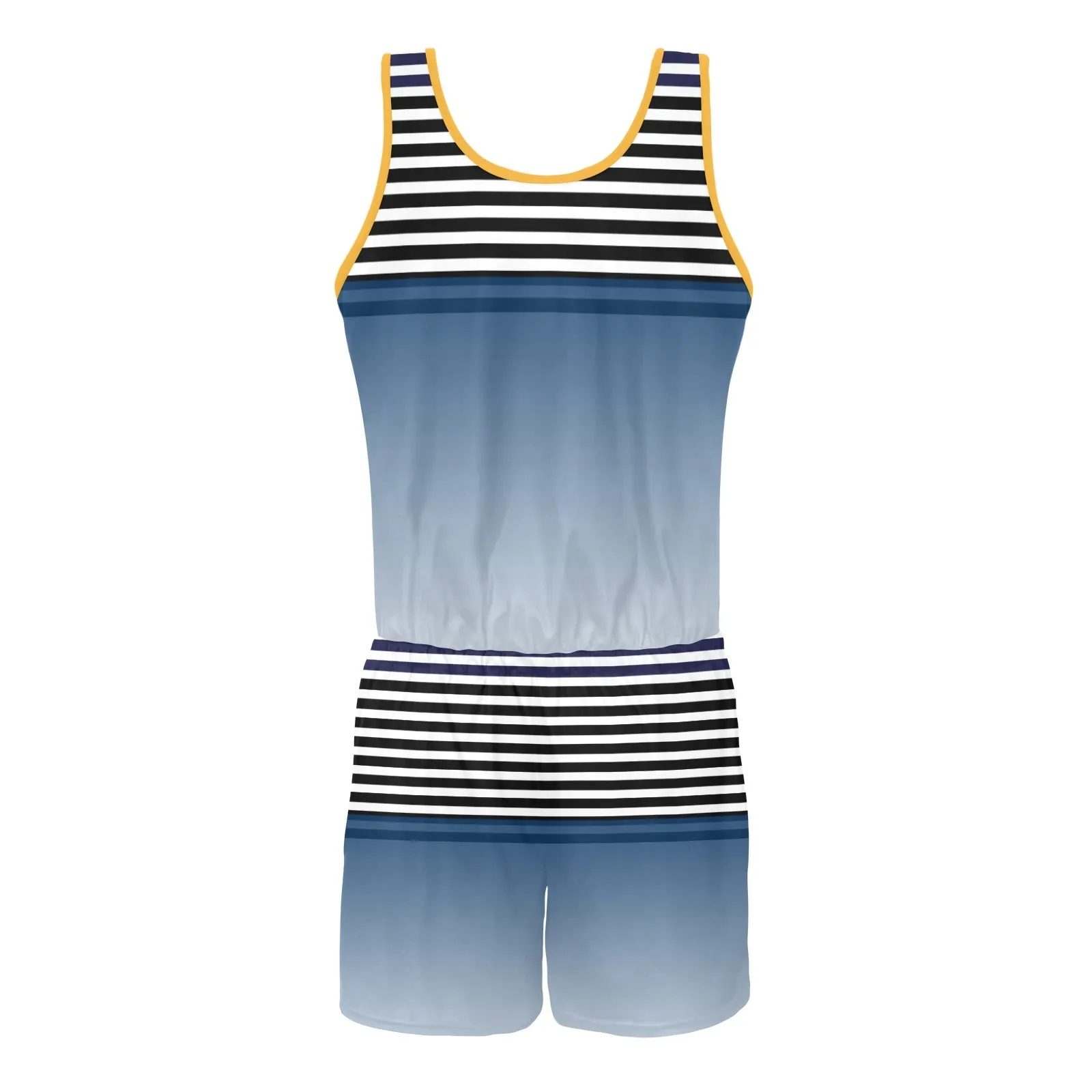 Ombre Striped Vest Romper
