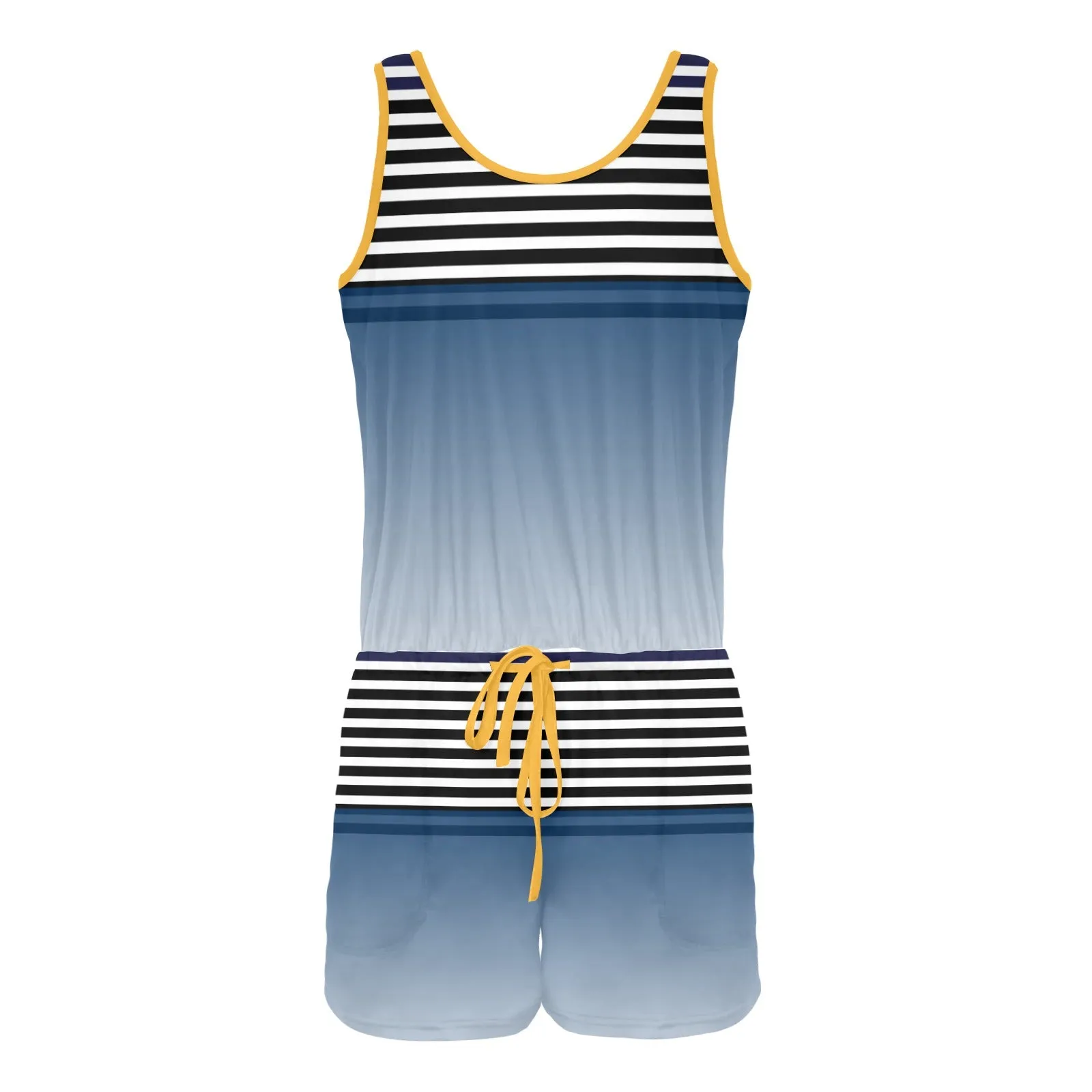 Ombre Striped Vest Romper