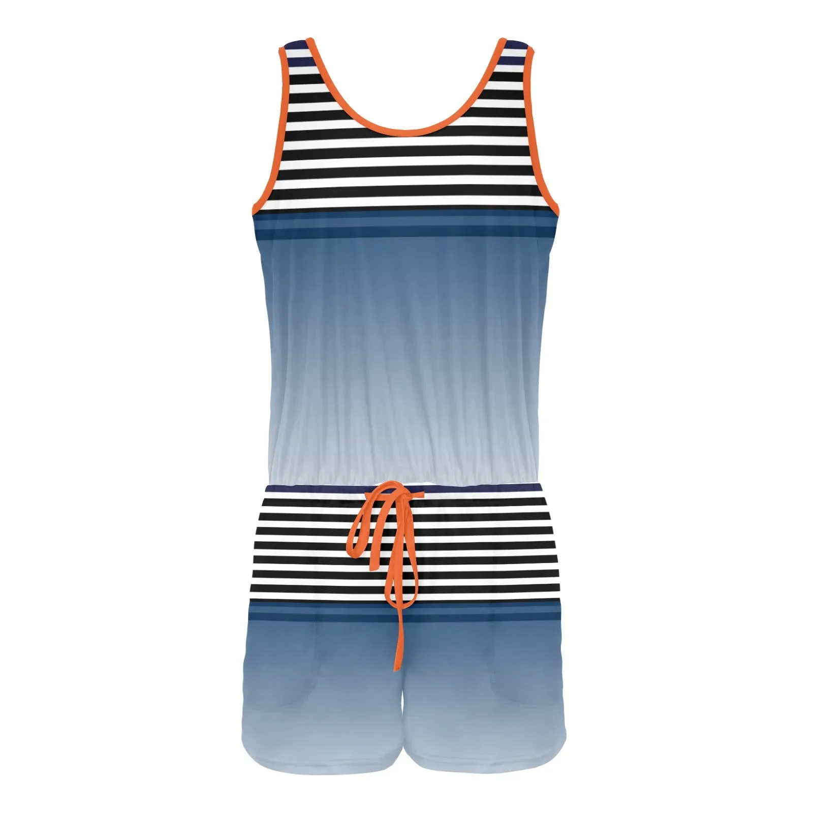 Ombre Striped Vest Romper