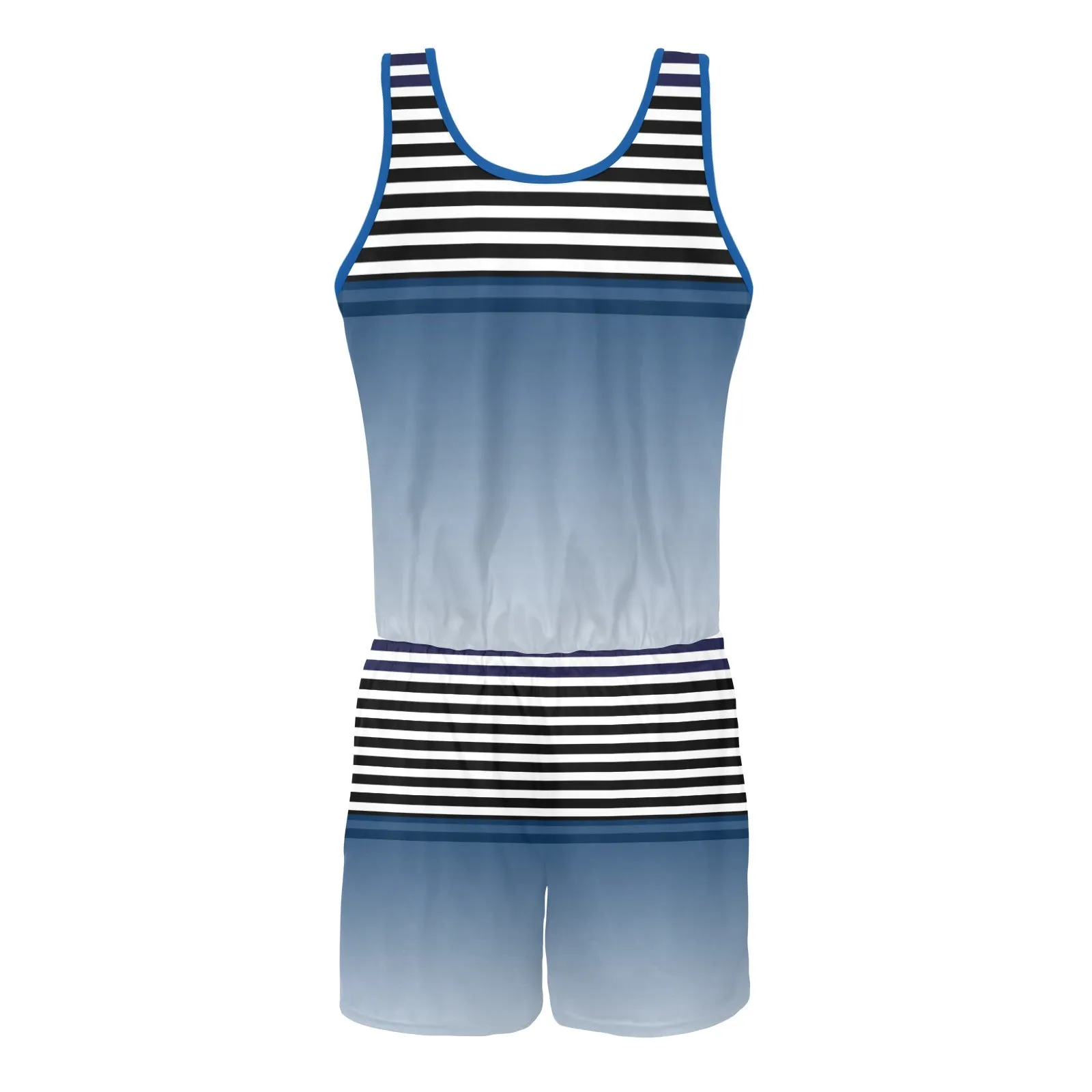 Ombre Striped Vest Romper