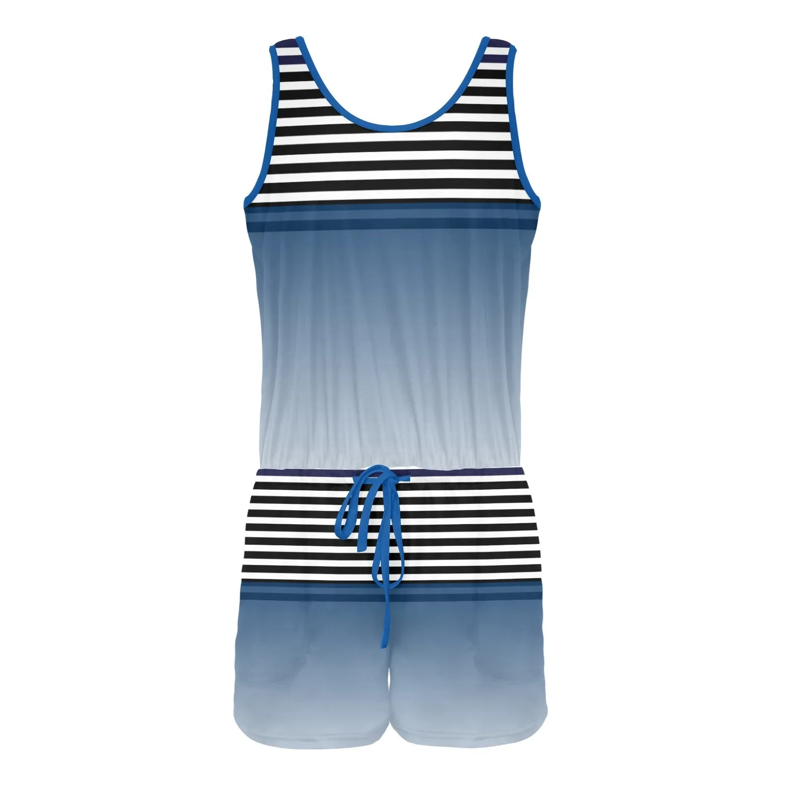 Ombre Striped Vest Romper