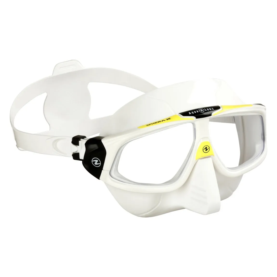 Open Box Aqua Lung Sphera X Scuba Freediving Mask - White/Tropic Yellow