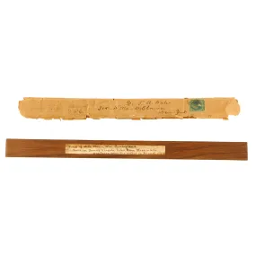 Original U.S. Civil War USS Cumberland Wood Ship Straight Edge Used By Caricaturist James Albert Wales - Sunk by Confederate Ironclad CSS Virginia (Merrimack)