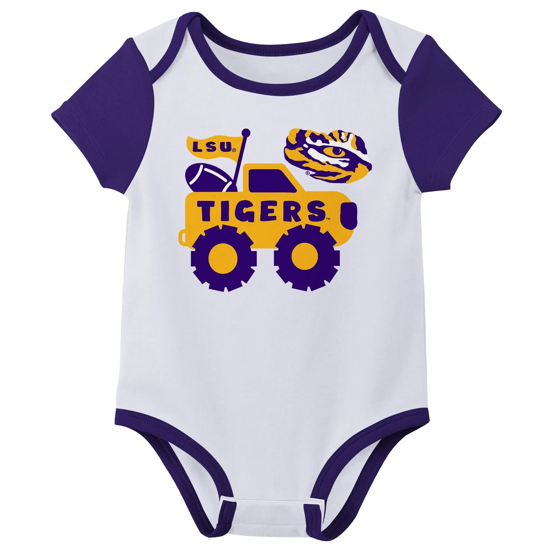 Outerstuff NCAA Infant Unisex LSU Tigers Variety 3-Pack Bodysuit Set
