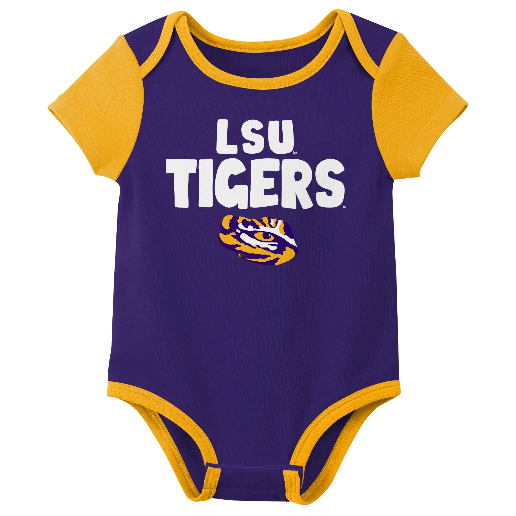 Outerstuff NCAA Infant Unisex LSU Tigers Variety 3-Pack Bodysuit Set