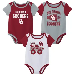 Outerstuff NCAA Infant Unisex Oklahoma Sooners Variety 3-Pack Bodysuit Set