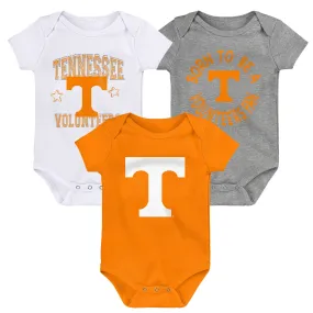 Outerstuff NCAA Infant Unisex Tennessee Volunteers Born to Be 3-Pack Bodysuit Set