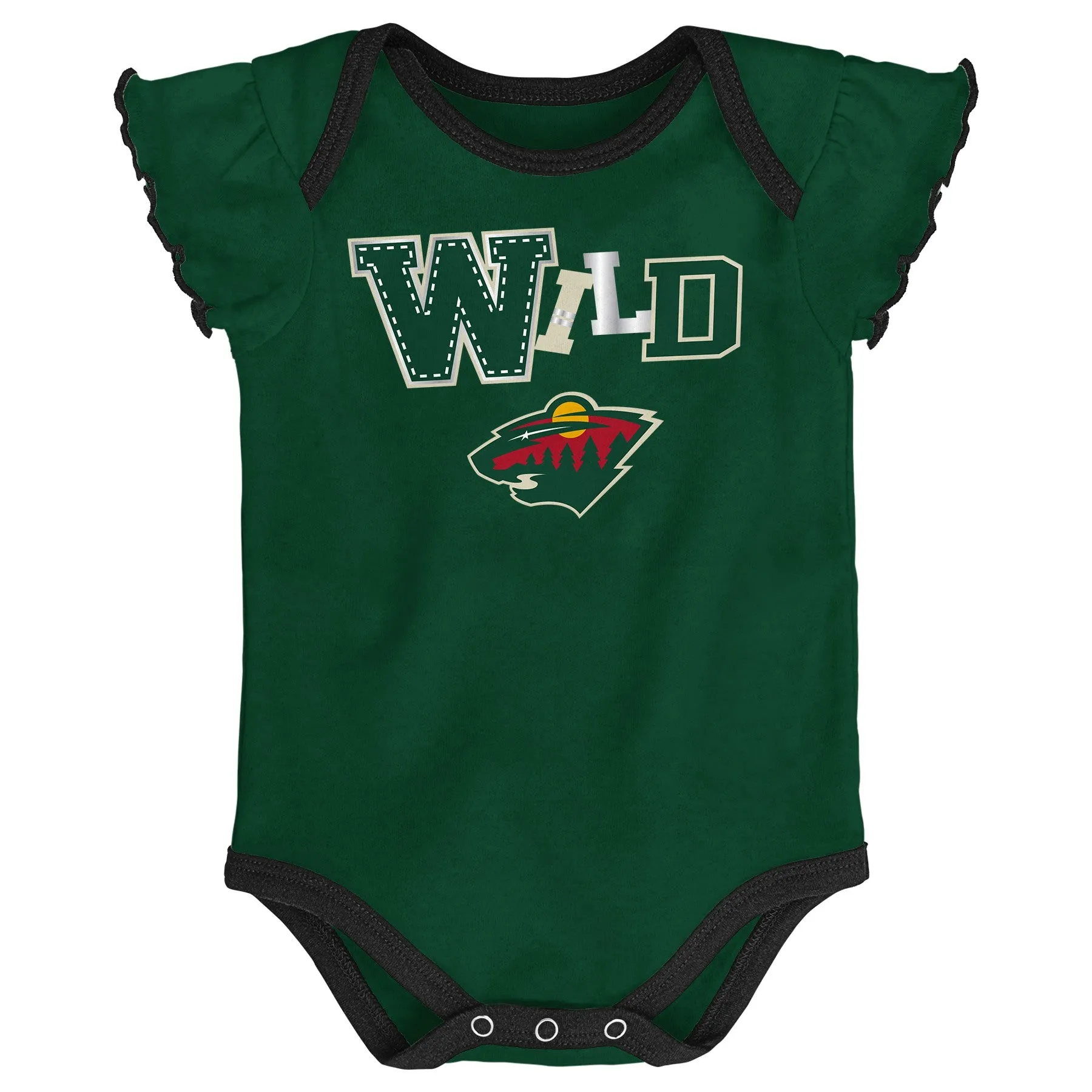 Outerstuff NHL Infant Girls Minnesota Wild 3-Pack Bodysuit Set