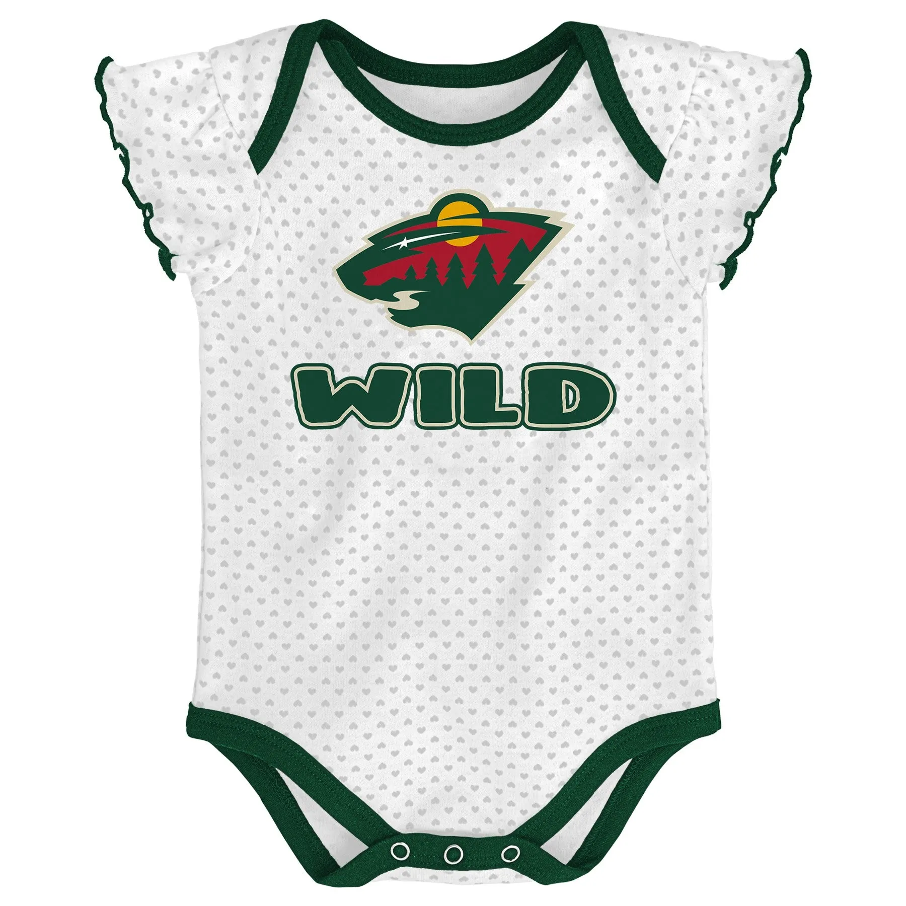 Outerstuff NHL Infant Girls Minnesota Wild 3-Pack Bodysuit Set
