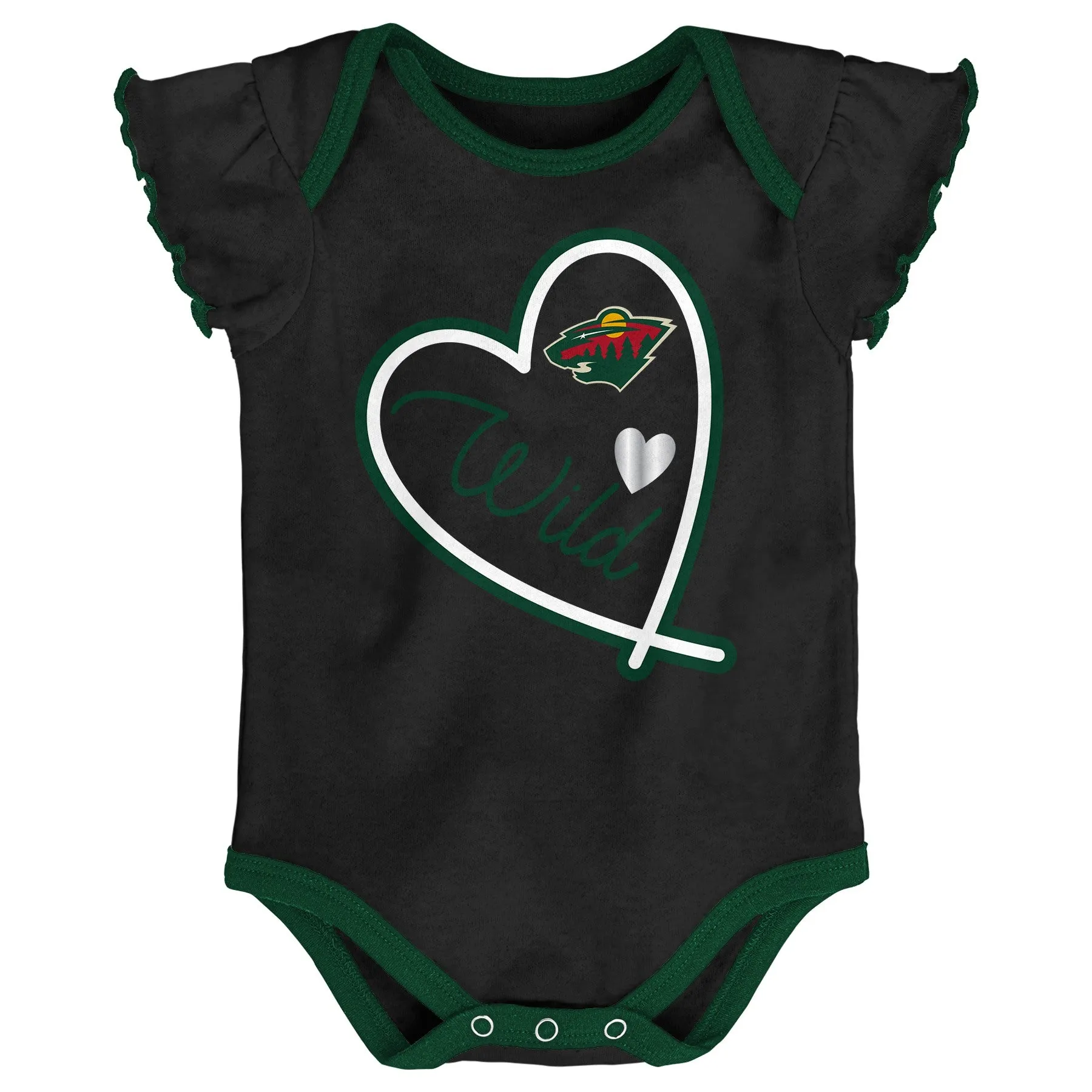 Outerstuff NHL Infant Girls Minnesota Wild 3-Pack Bodysuit Set
