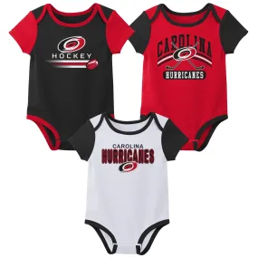Outerstuff NHL Infant Unisex Carolina Hurricanes Variery 3-Pack Bodysuit Set