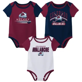 Outerstuff NHL Infant Unisex Colorado Avalanche Variery 3-Pack Bodysuit Set