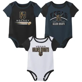 Outerstuff NHL Infant Unisex Las Vegas Golden Knights Variery 3-Pack Bodysuit Set