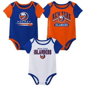 Outerstuff NHL Infant Unisex New York Islanders Variery 3-Pack Bodysuit Set