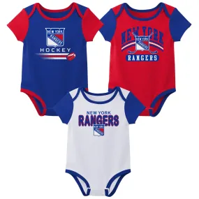 Outerstuff NHL Infant Unisex New York Rangers Variery 3-Pack Bodysuit Set