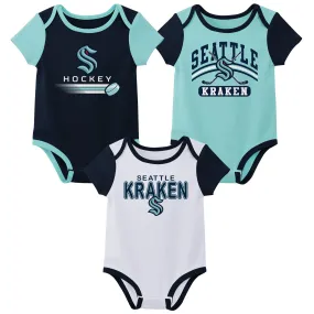 Outerstuff NHL Infant Unisex Seattle Kraken Variery 3-Pack Bodysuit Set
