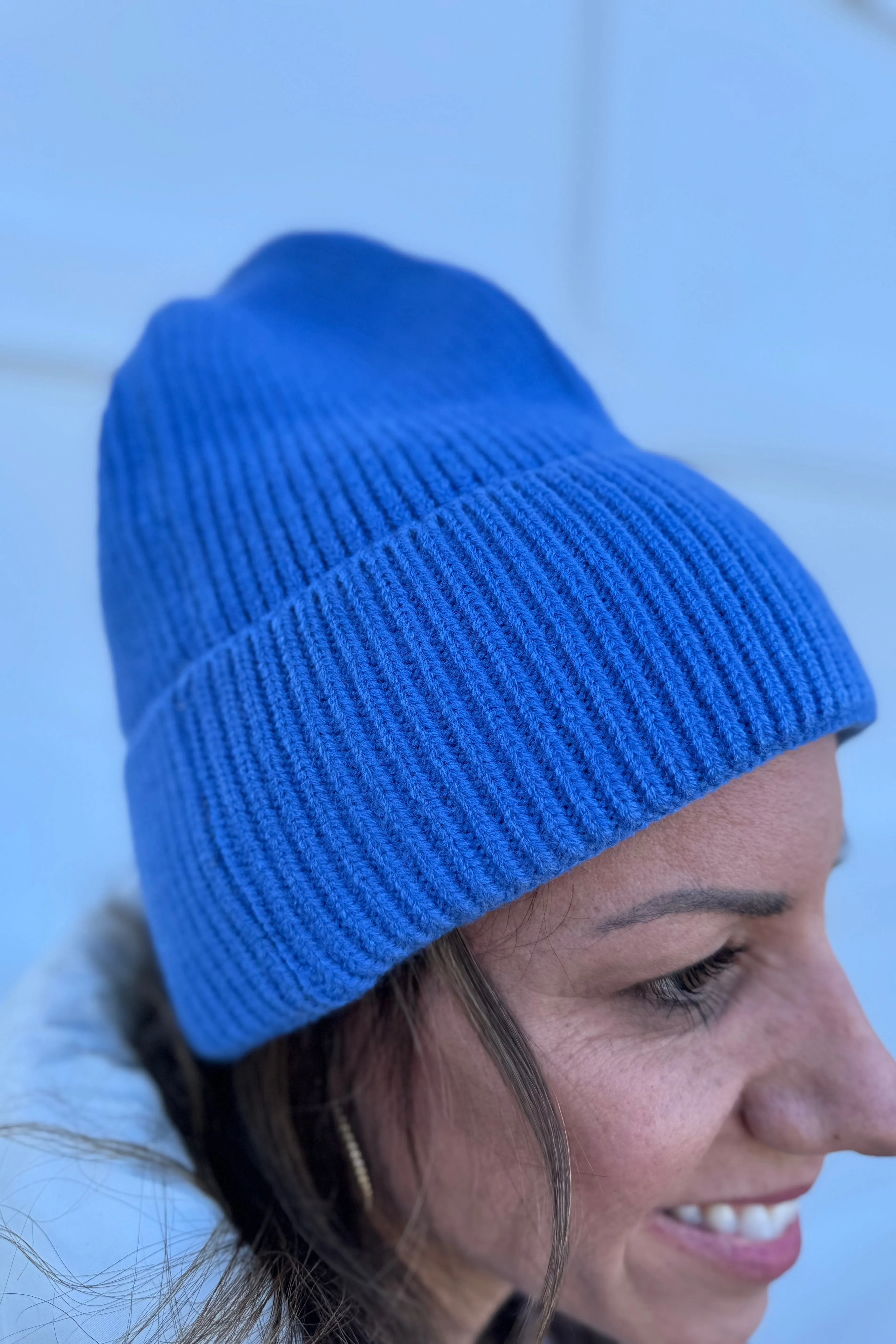 Periwinkle Knit Beanie Hat