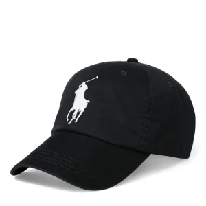 Polo Ralph Lauren Men's Cotton Chino Baseball Cap With Adjustable Leather Strap Black/White