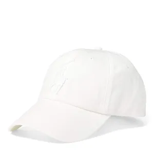 Polo Ralph Lauren Men's Cotton Chino Baseball Cap With Adjustable Leather Strap White/White