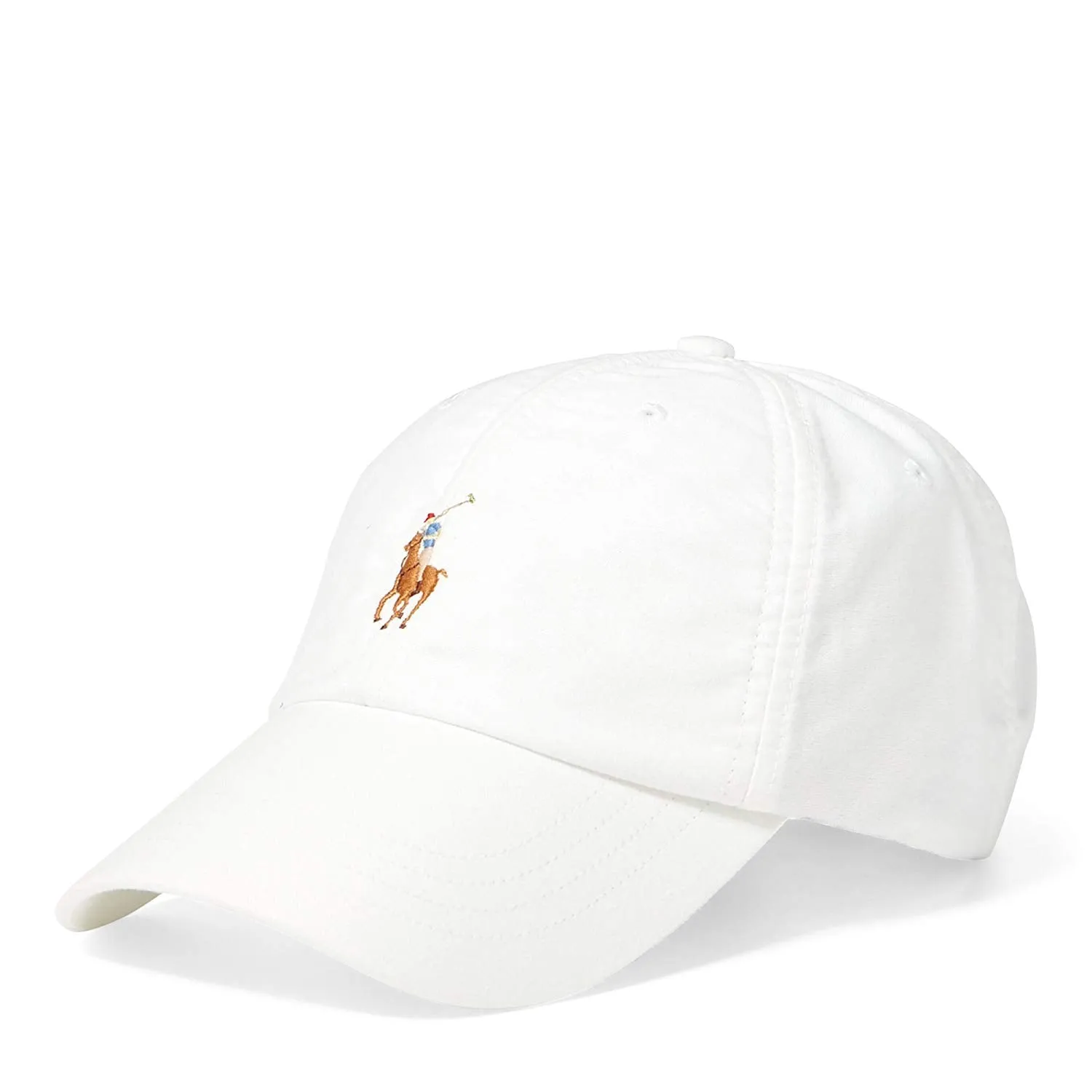 Polo Ralph Lauren Men's Cotton Oxford Baseball Cap White/Multicolored Pony