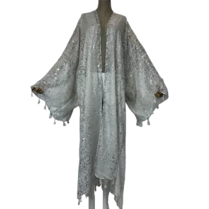 Pre Oder: Sequined Loose Kimono Cardigan -WINI