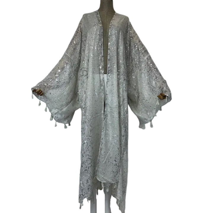 Pre Oder: Sequined Loose Kimono Cardigan -WINI