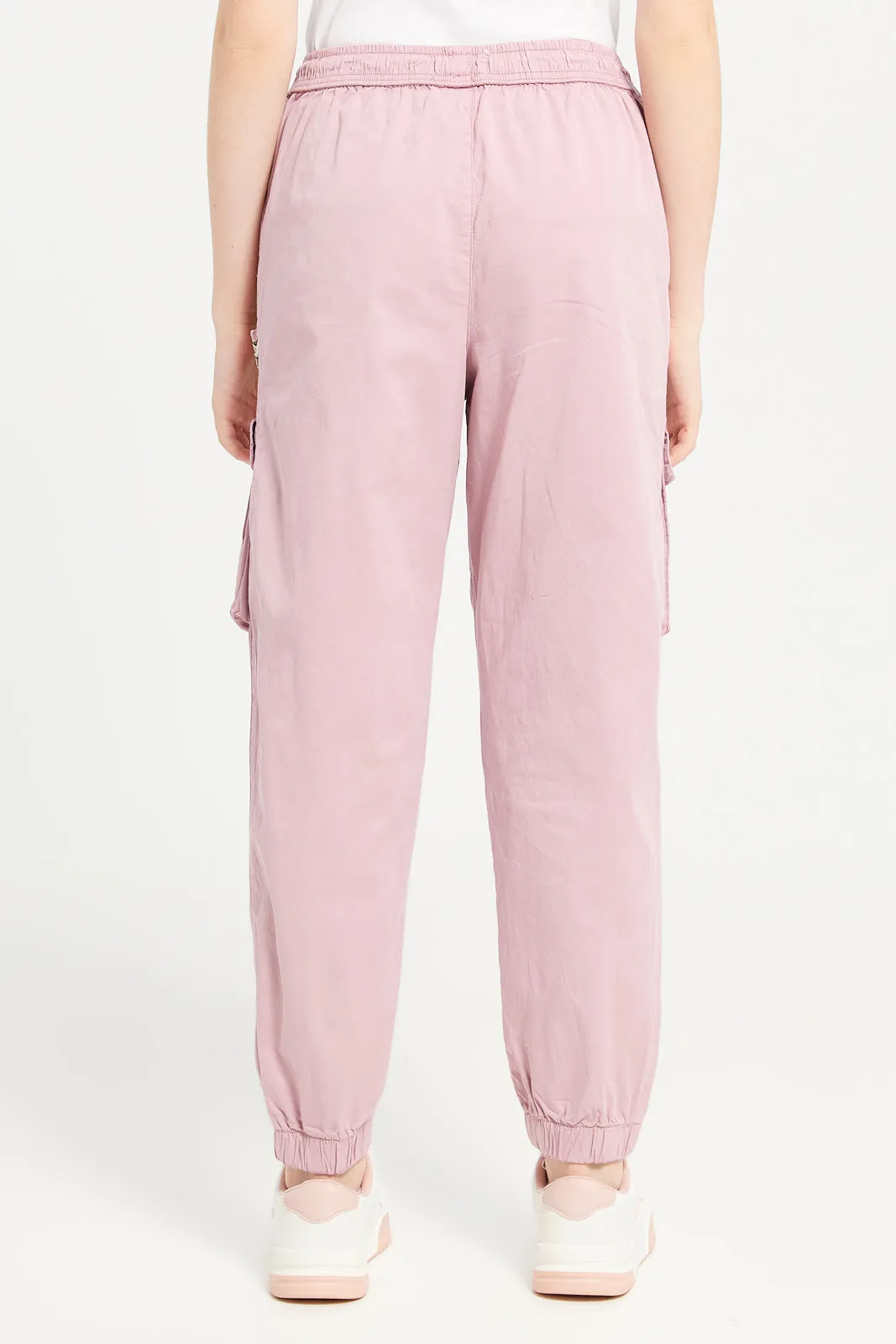Senior Girls Pink Cargo Pocket With Chain Pants