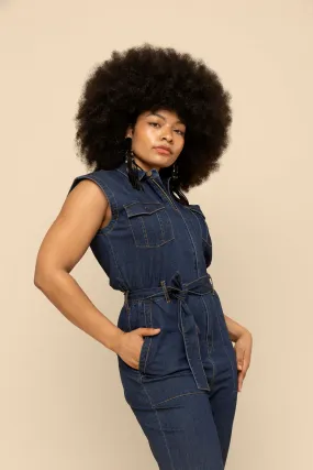 Sleeveless Denim Jumpsuit (Final Sale)