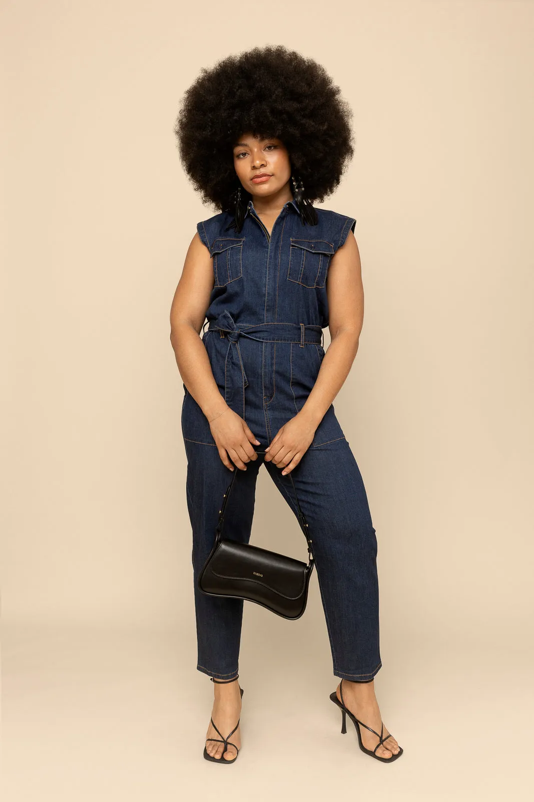 Sleeveless Denim Jumpsuit (Final Sale)