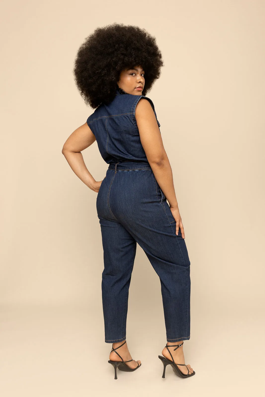 Sleeveless Denim Jumpsuit (Final Sale)