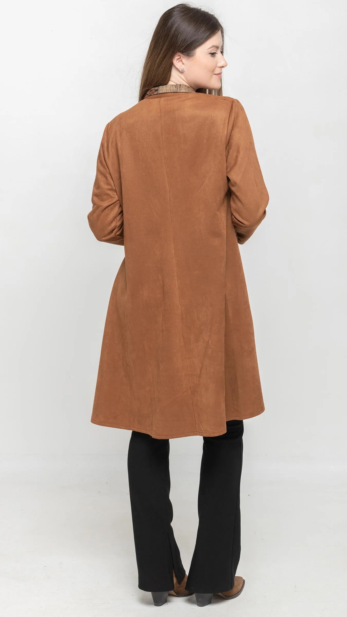 Solid Brown Long Cardigan