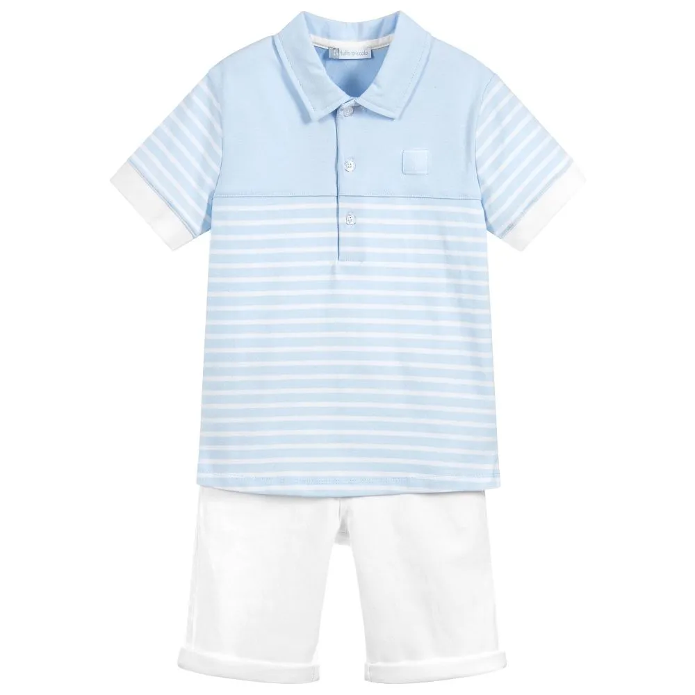 SS18 Tutto Piccolo Boys Blue & White Shorts Set 4840 & 4311