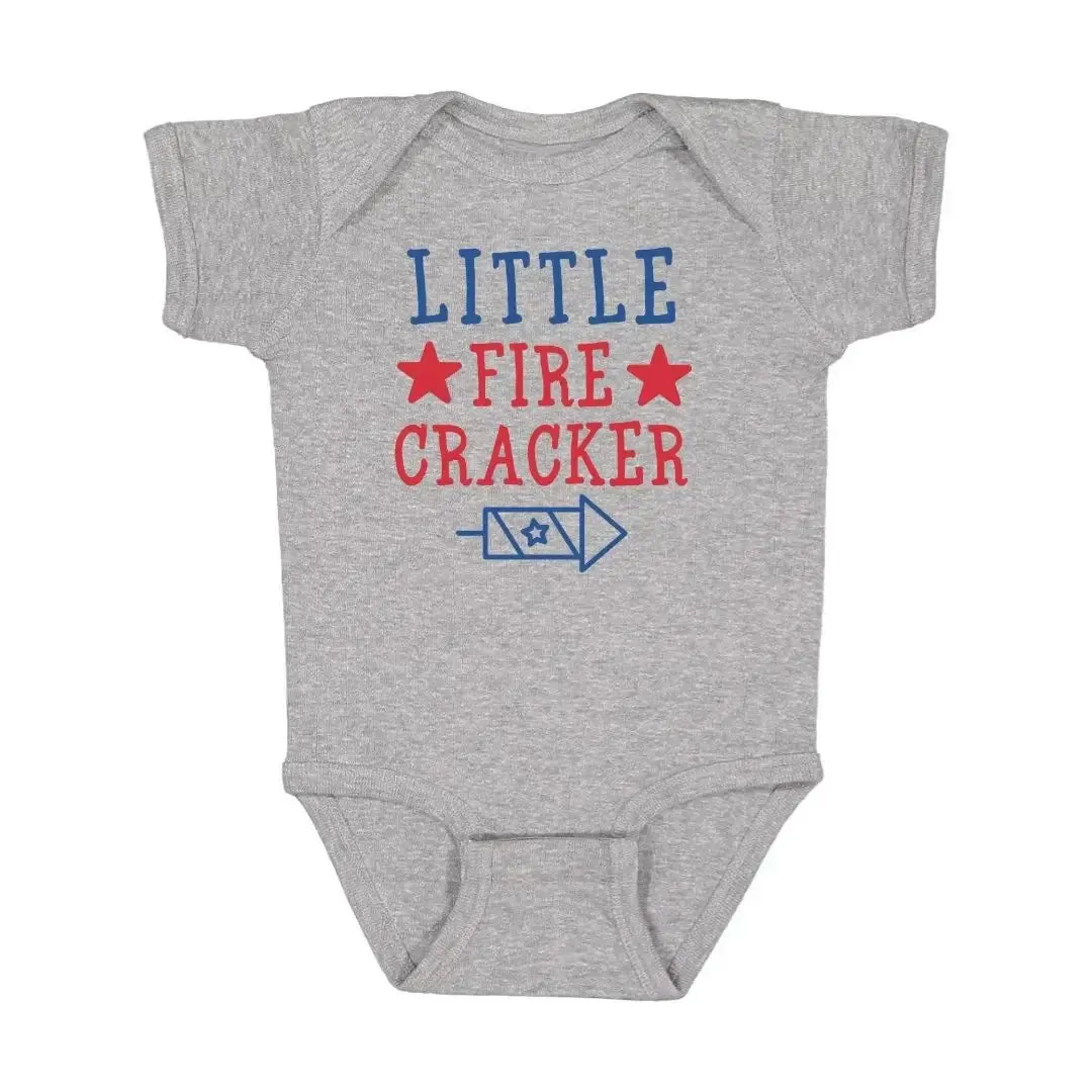 Sweet Wink - Gray Little Firecracker S/S Bodysuit