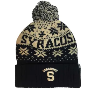 Syracuse Orange TOW Navy Subarctic Snowflake Poof Cuffed Winter Hat Cap Beanie