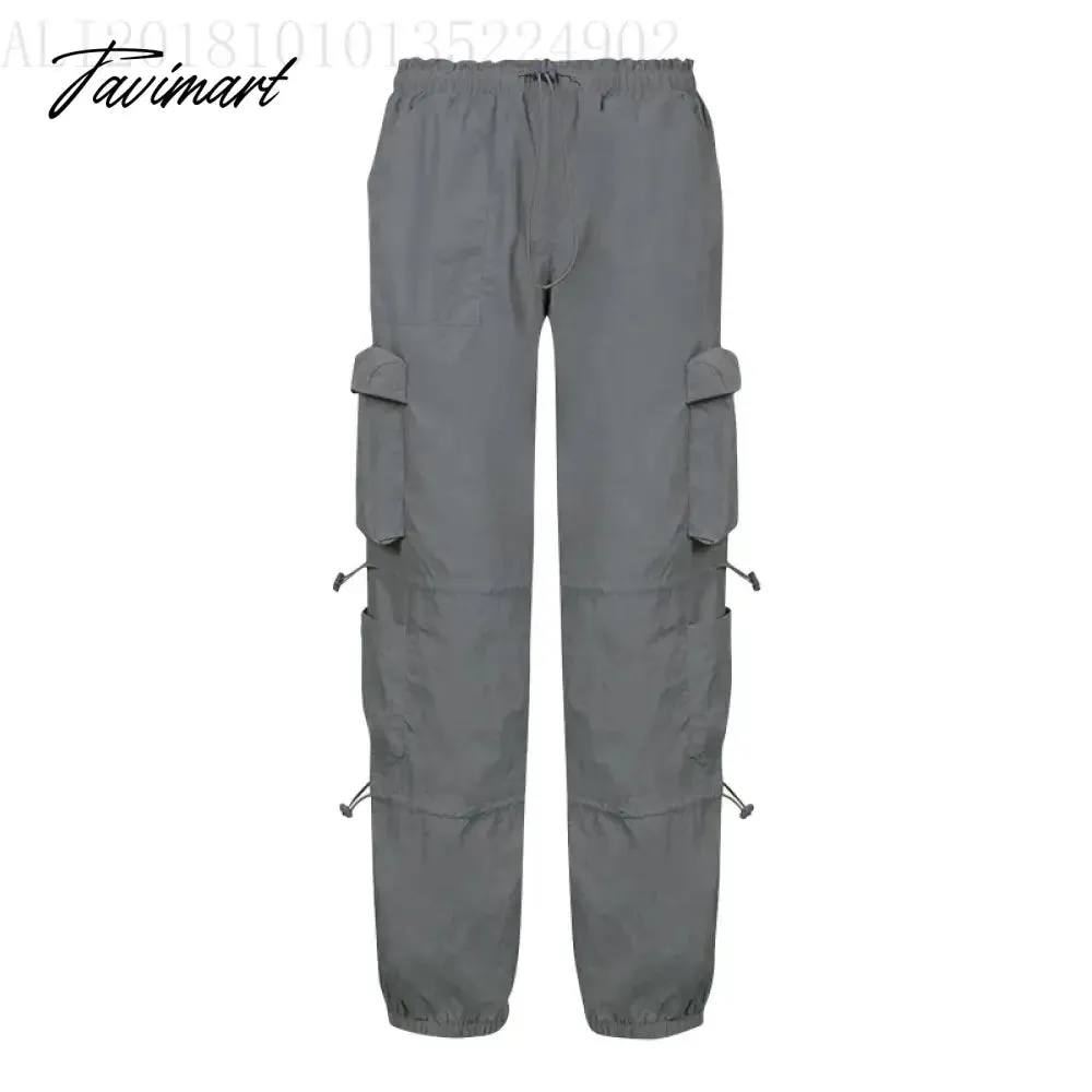 TAVIMART -  Y2K Gothic Pants Women's Fashion new Autumn Street Low Rise Multi Pocket Pants Retro Casual Loose Sports Cargo Pants